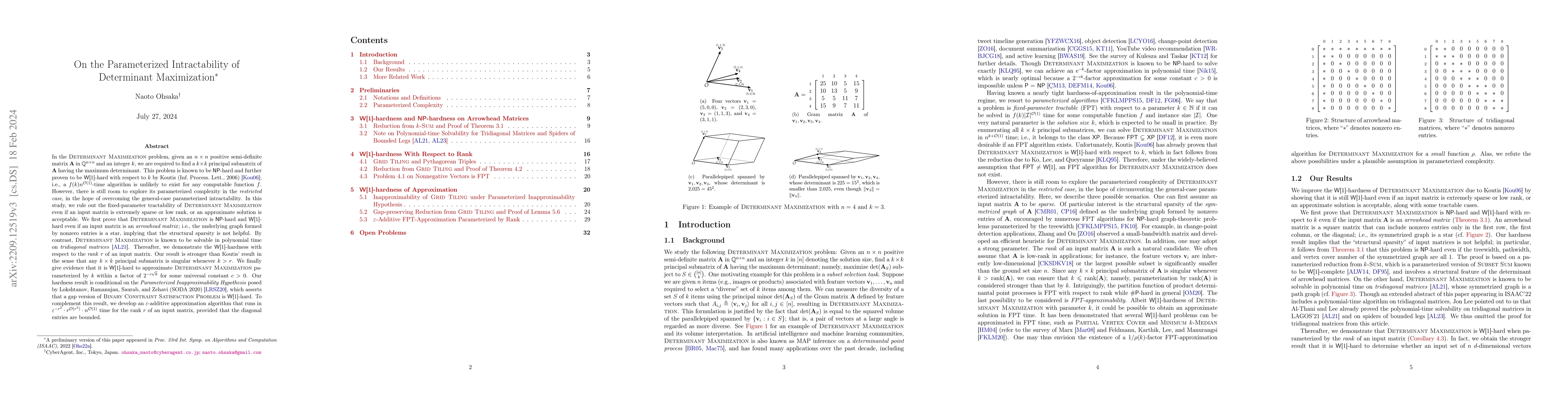 Thumbnail for On the Parameterized Intractability of Determinant Maximization