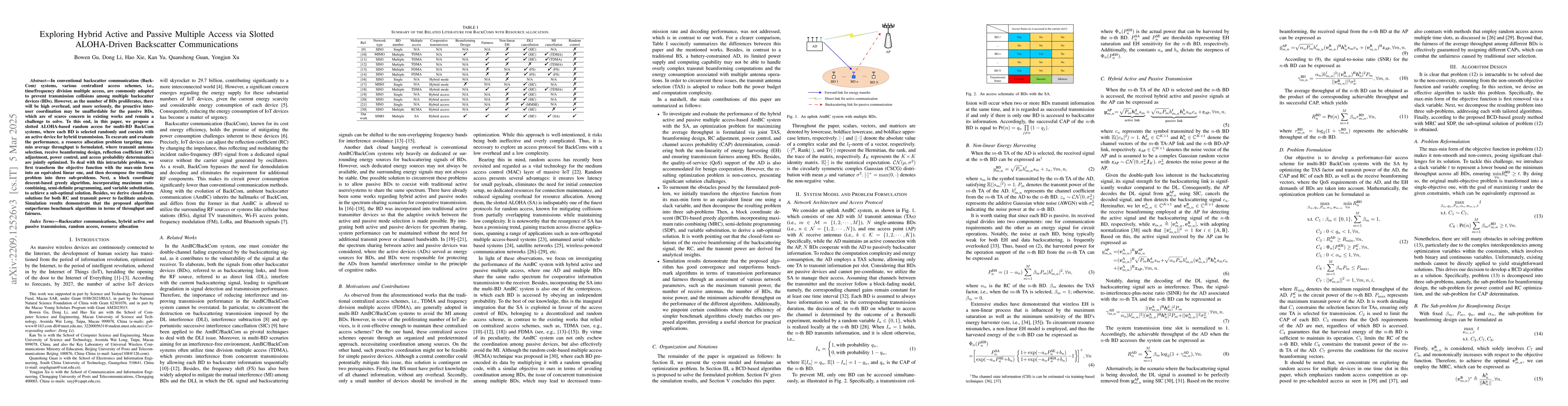 Thumbnail for Exploiting Hybrid Active and Passive Multiple Access via Slotted
  ALOHA-Driven Backscatter Communications