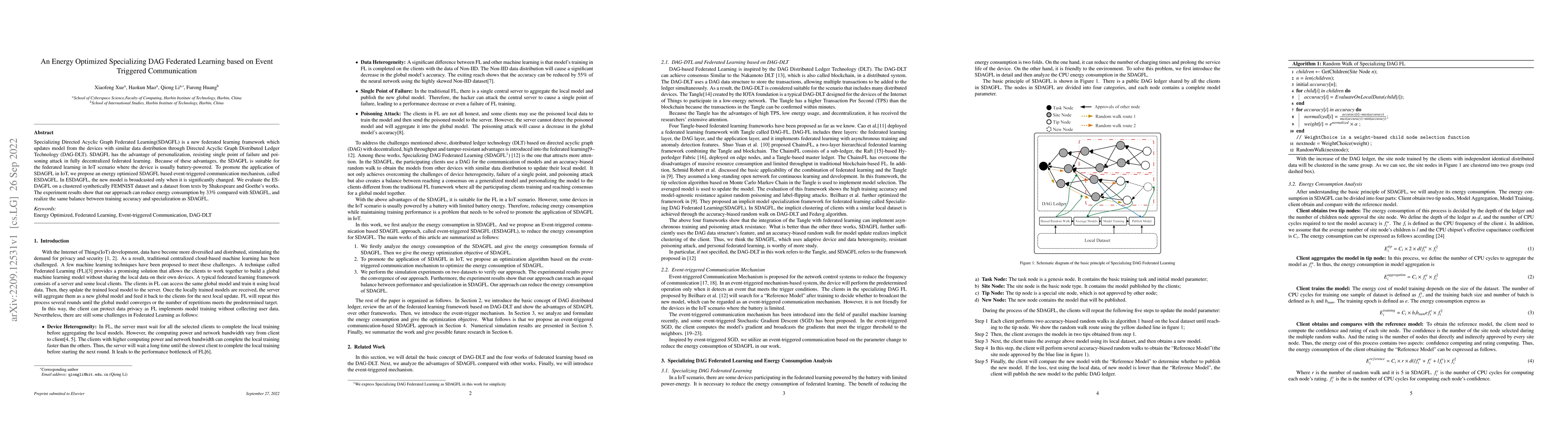 Thumbnail for An Energy Optimized Specializing DAG Federated Learning based on Event
  Triggered Communication