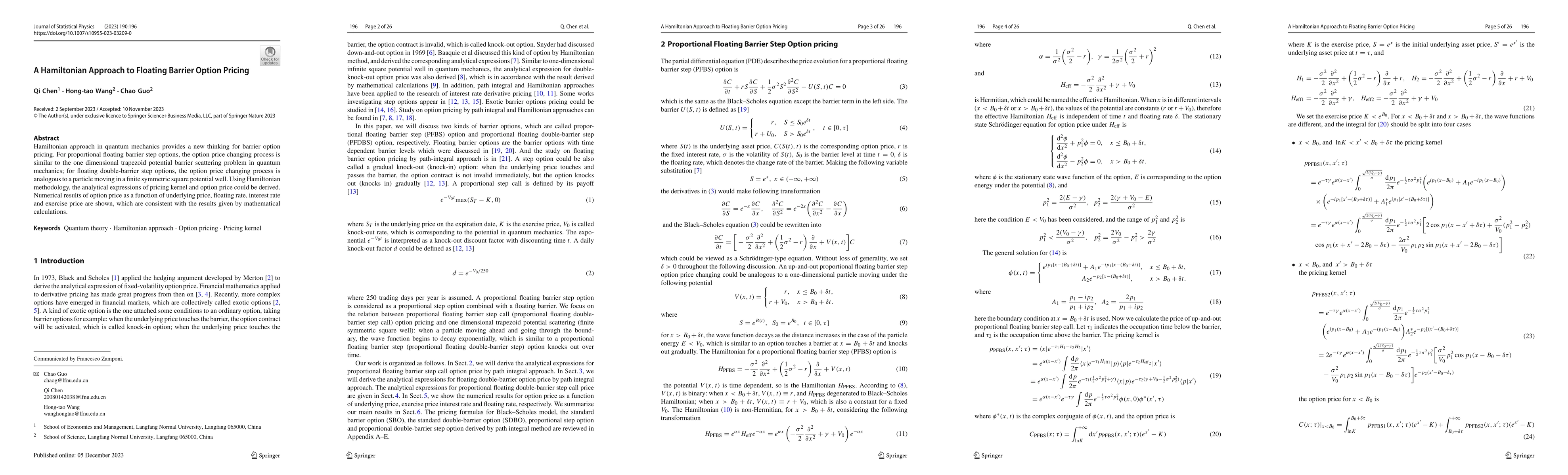 Thumbnail for A Hamiltonian Approach to Floating Barrier Option Pricing