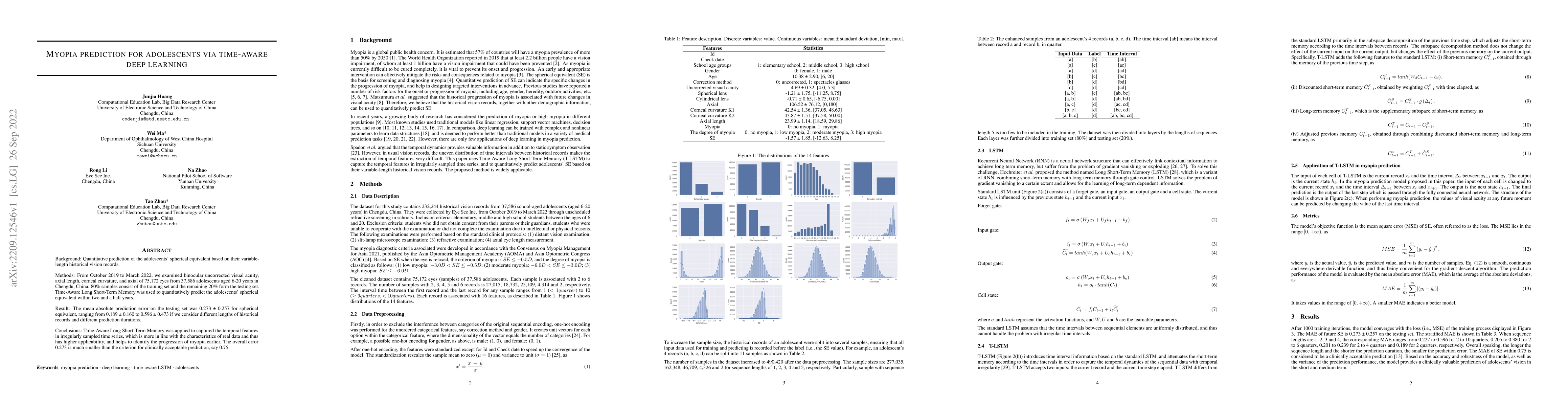 Thumbnail for Myopia prediction for adolescents via time-aware deep learning
