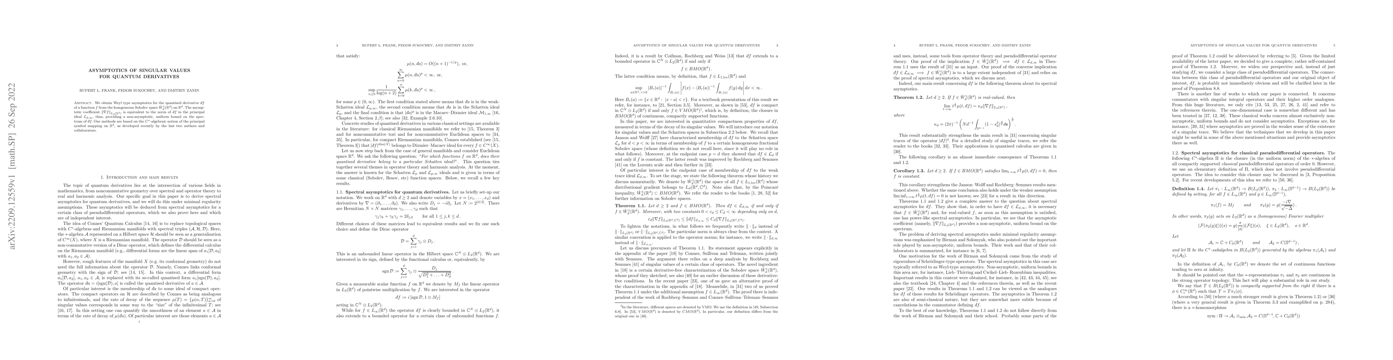 Thumbnail for Asymptotics of singular values for quantum derivatives