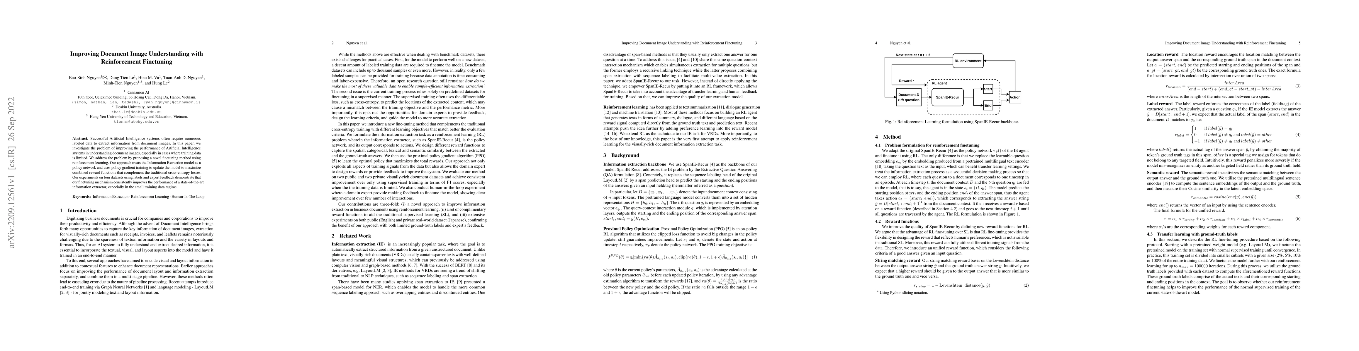 Thumbnail for Improving Document Image Understanding with Reinforcement Finetuning