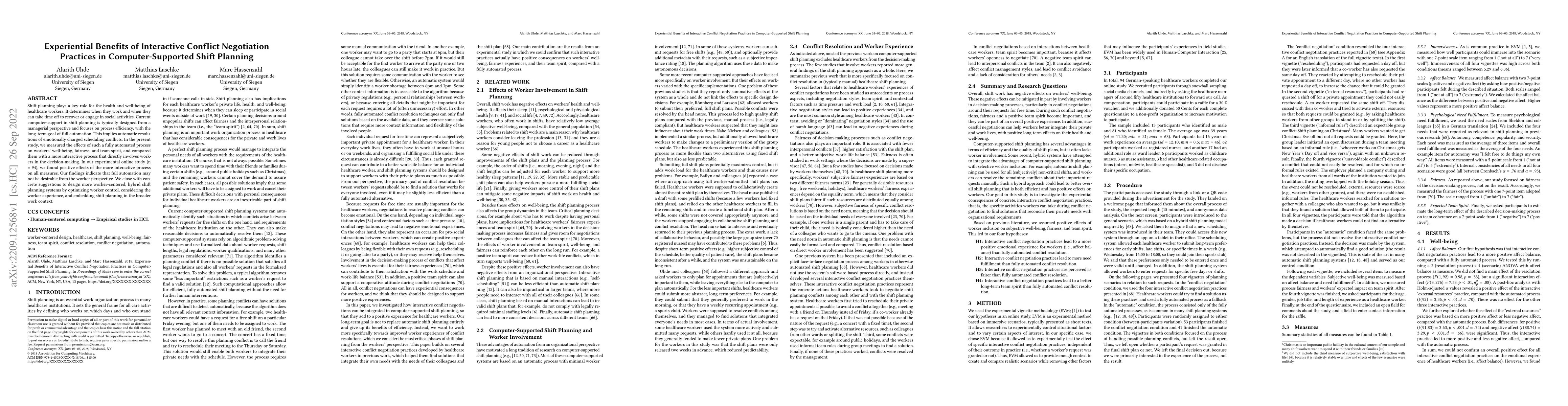 Thumbnail for Experiential Benefits of Interactive Conflict Negotiation Practices in
  Computer-Supported Shift Planning