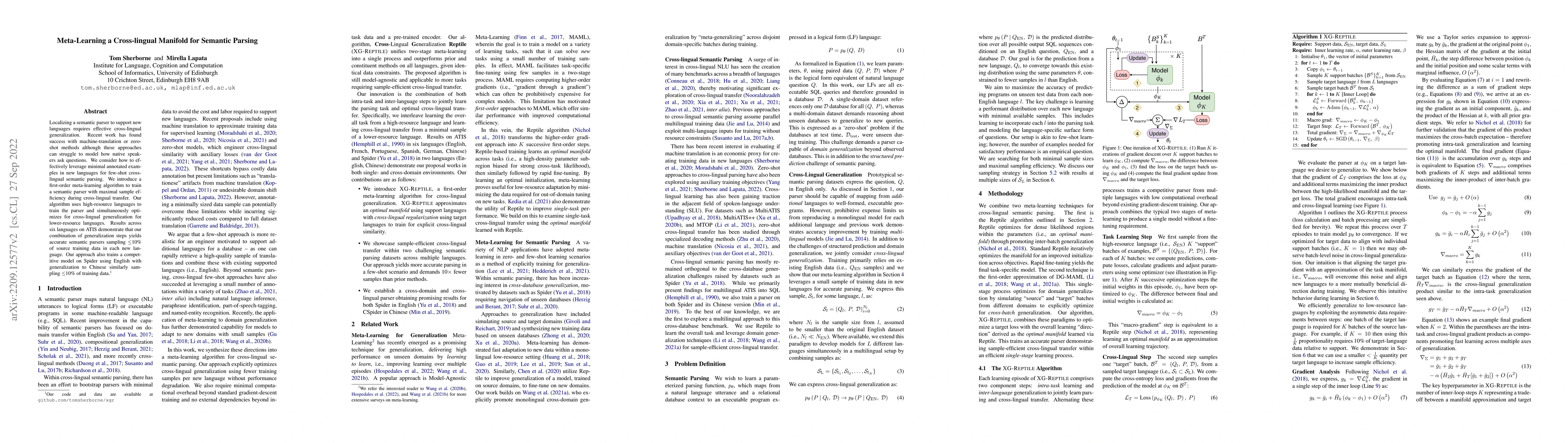 Thumbnail for Meta-Learning a Cross-lingual Manifold for Semantic Parsing