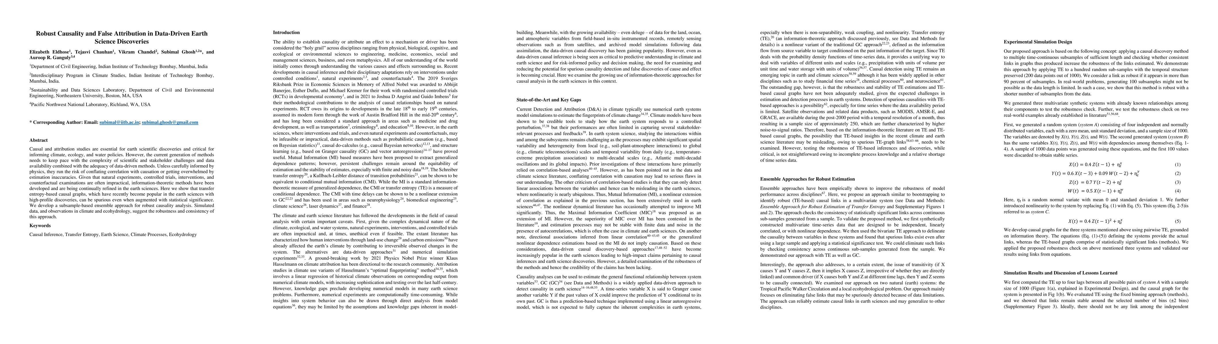 Thumbnail for Robust Causality and False Attribution in Data-Driven Earth Science
  Discoveries
