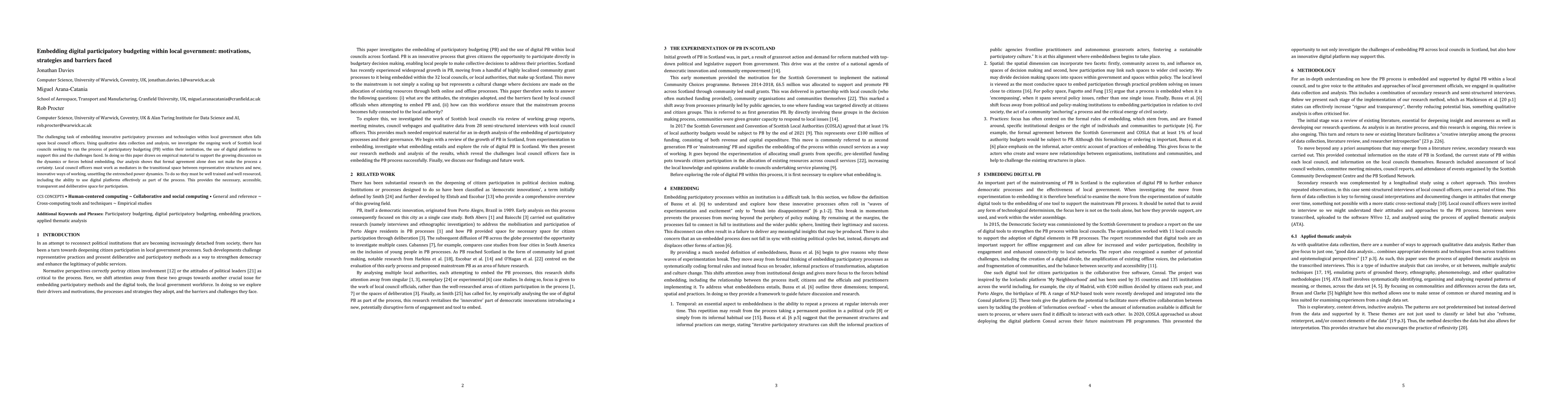 Thumbnail for Embedding digital participatory budgeting within local government:
  motivations, strategies and barriers faced
