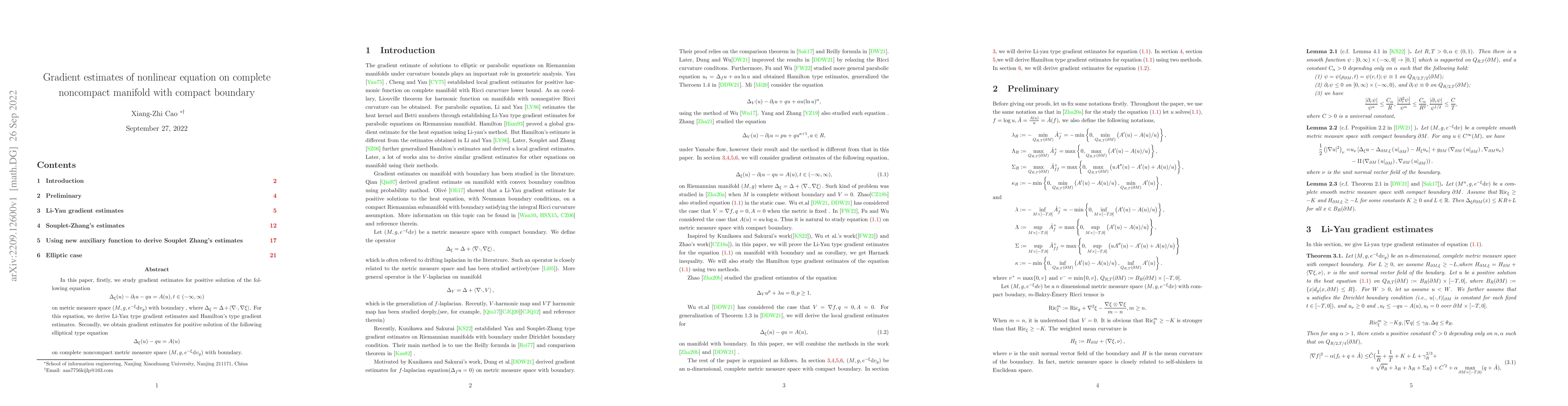 Thumbnail for Gradient estimates of nonlinear equation on complete noncompact metric
  measure space with compact boundary