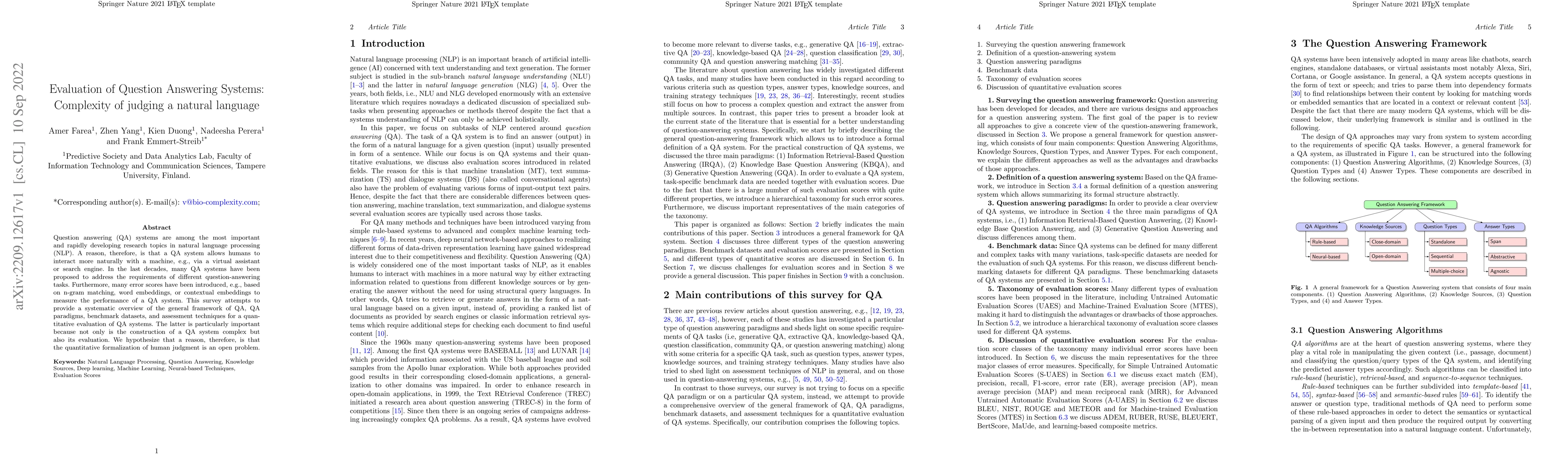 Thumbnail for Evaluation of Question Answering Systems: Complexity of judging a
  natural language