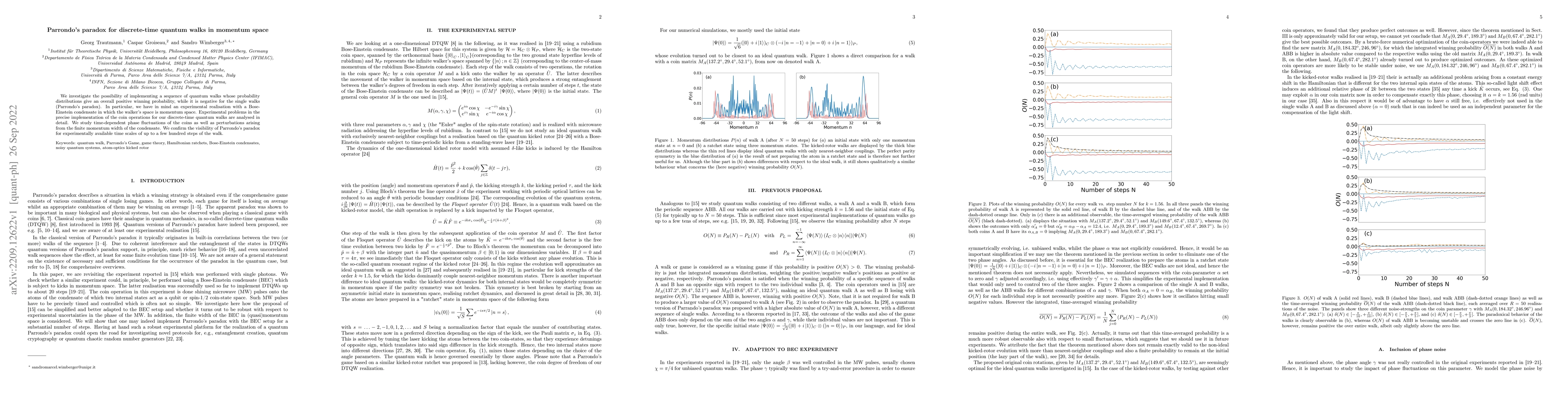 Thumbnail for Parrondo's paradox for discrete-time quantum walks in momentum space