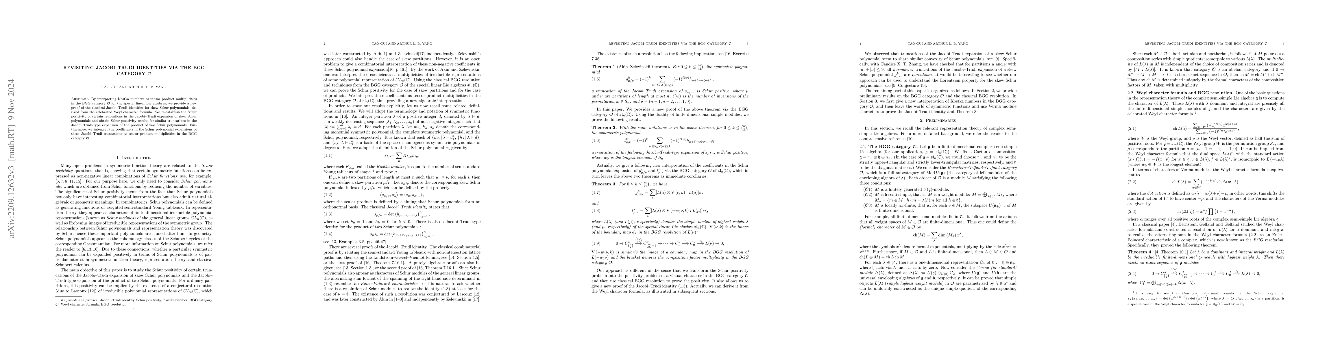 Thumbnail for Revisiting Jacobi-Trudi identities via the BGG category $\mathcal{O}$