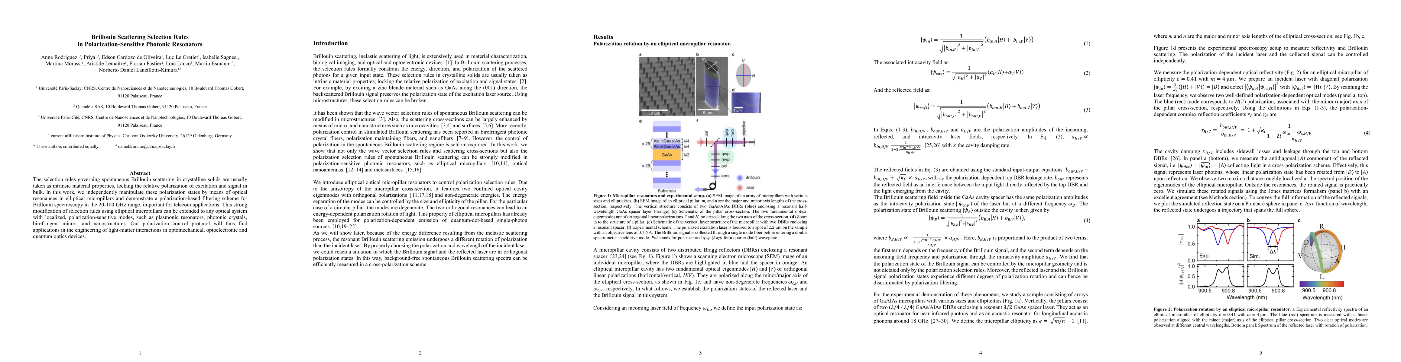 Thumbnail for Brillouin Scattering Selection Rules in Polarization-Sensitive Photonic
  Resonators