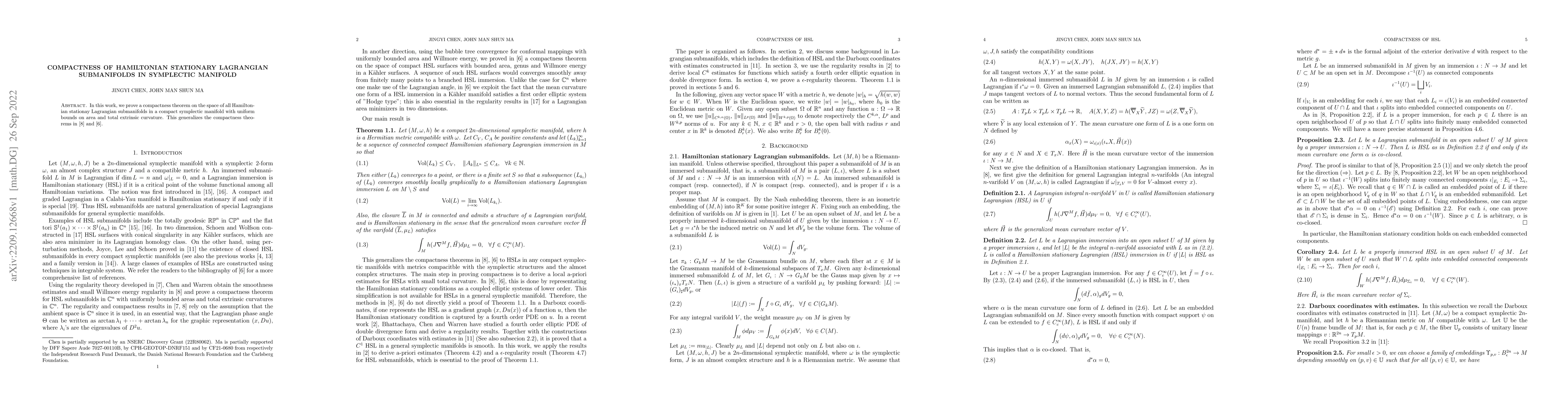 Thumbnail for Compactness of Hamiltonian stationary Lagrangian submanifolds in
  symplectic manifolds