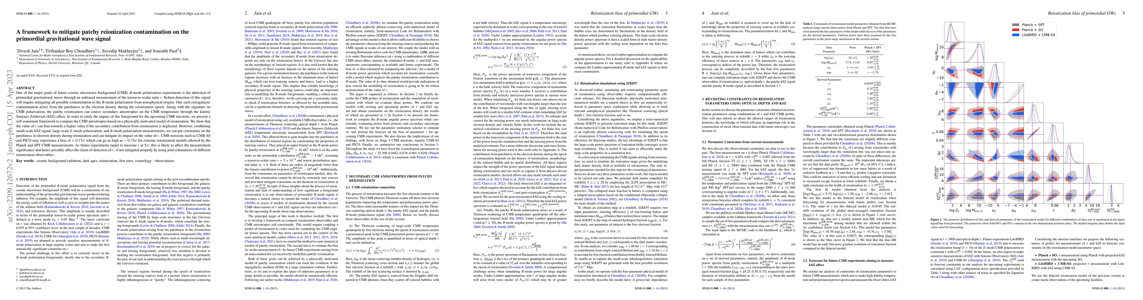 Thumbnail for A framework to mitigate patchy reionization contamination on the
  primordial gravitational wave signal