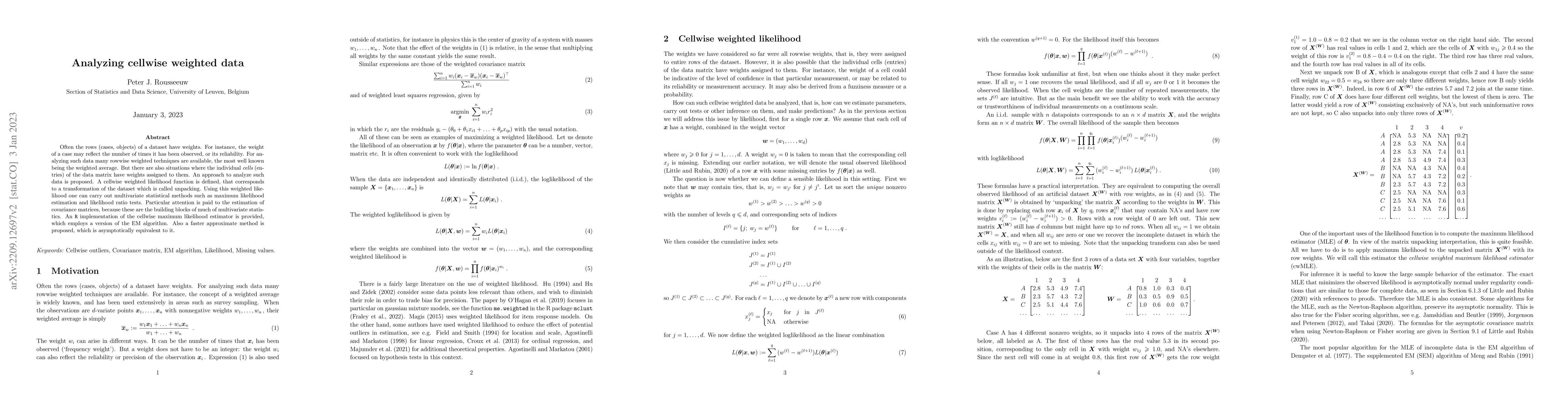 Thumbnail for Analyzing cellwise weighted data