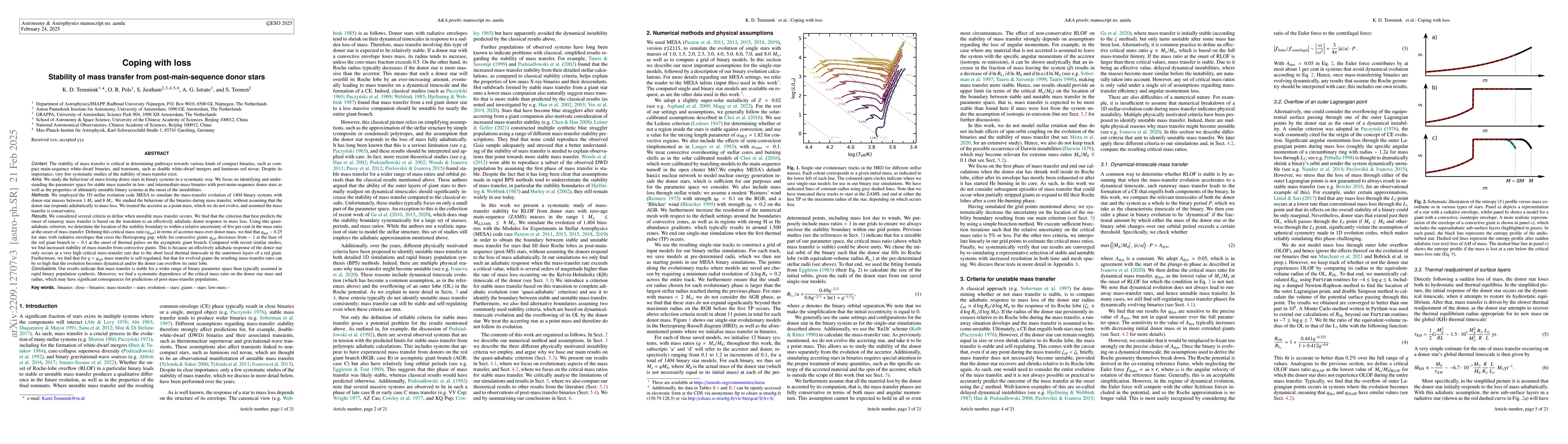 Thumbnail for Coping with loss: Stability of mass transfer from post-main sequence
  donor stars