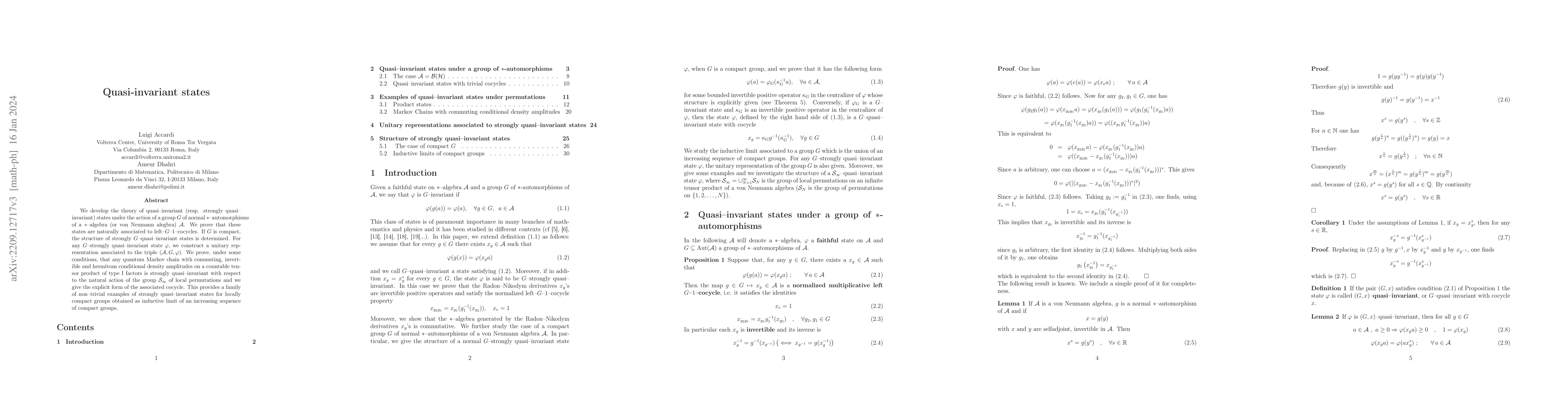 Thumbnail for Quasi-invariant states