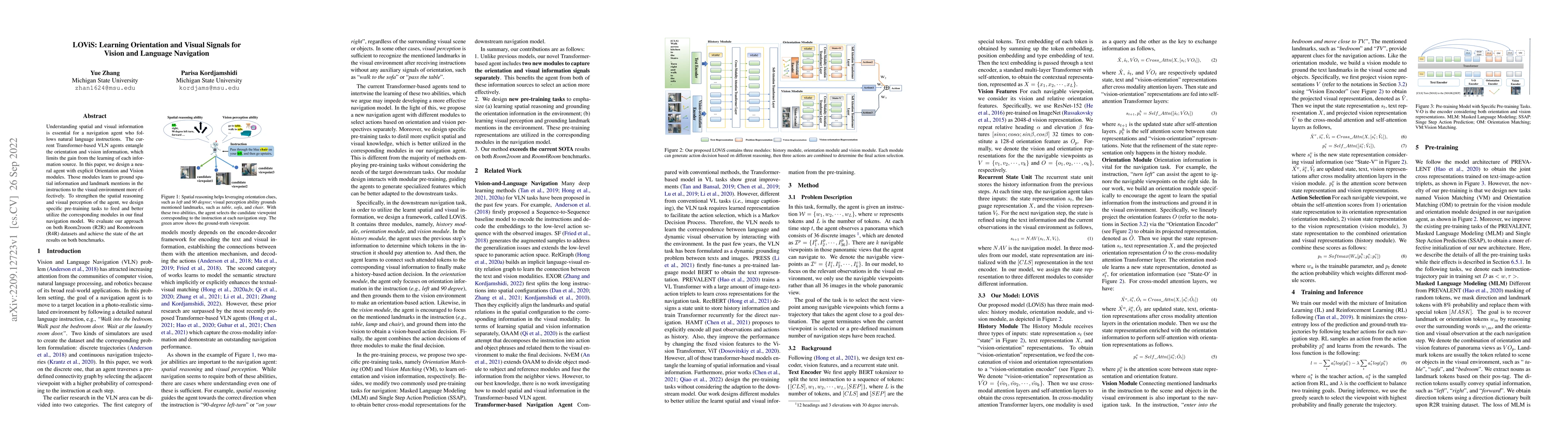 Thumbnail for LOViS: Learning Orientation and Visual Signals for Vision and Language
  Navigation