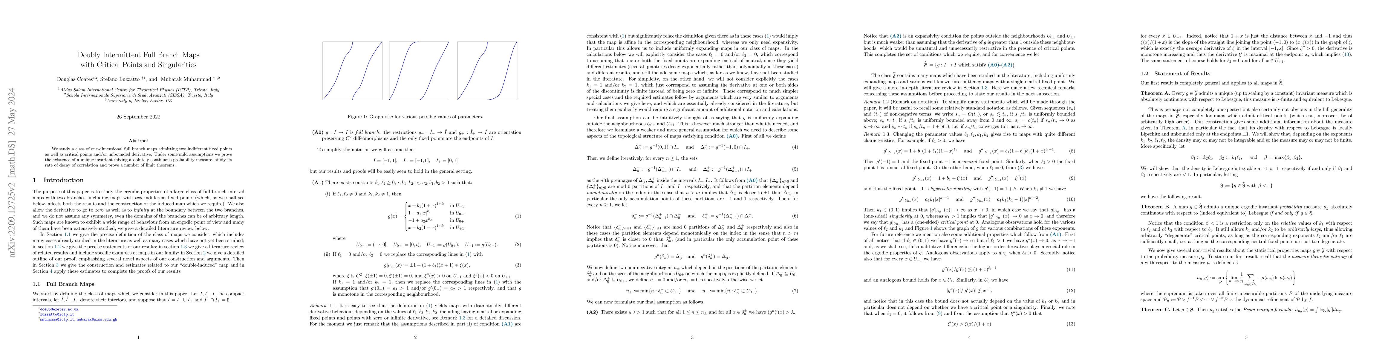Thumbnail for Doubly Intermittent Full Branch Maps with Critical Points and
  Singularities