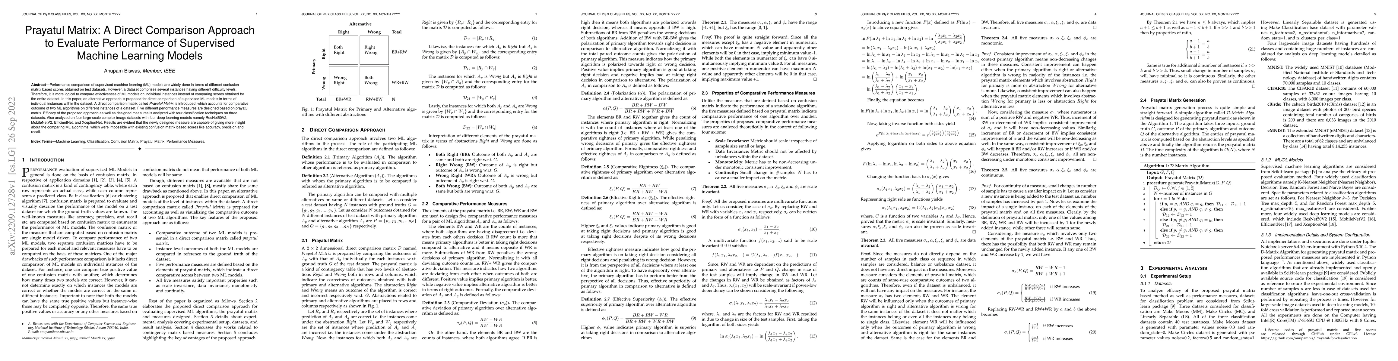Thumbnail for Prayatul Matrix: A Direct Comparison Approach to Evaluate Performance of
  Supervised Machine Learning Models