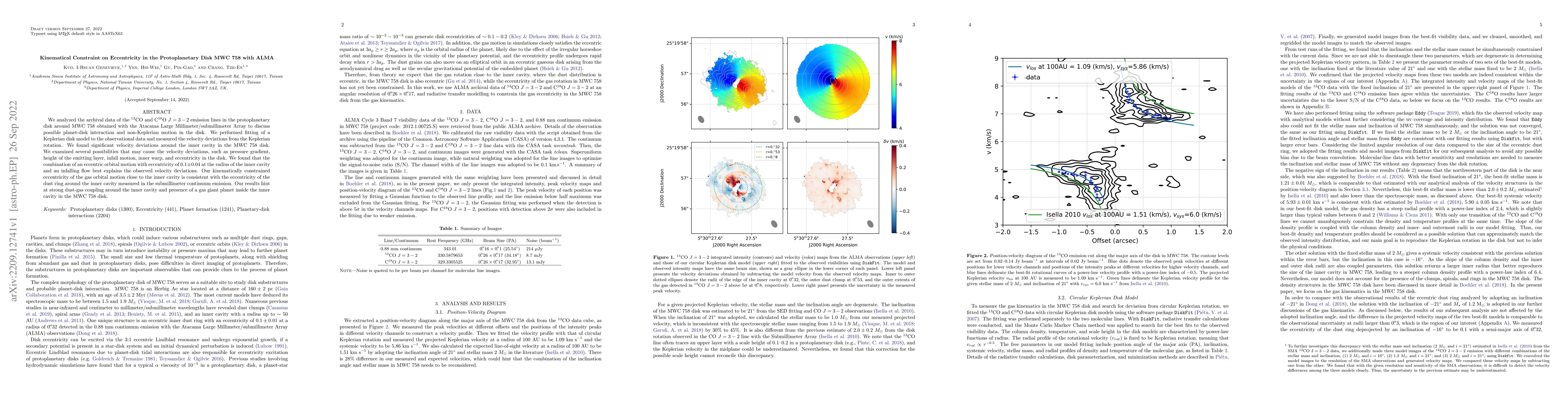 Thumbnail for Kinematical Constraint on Eccentricity in the Protoplanetary Disk MWC
  758 with ALMA
