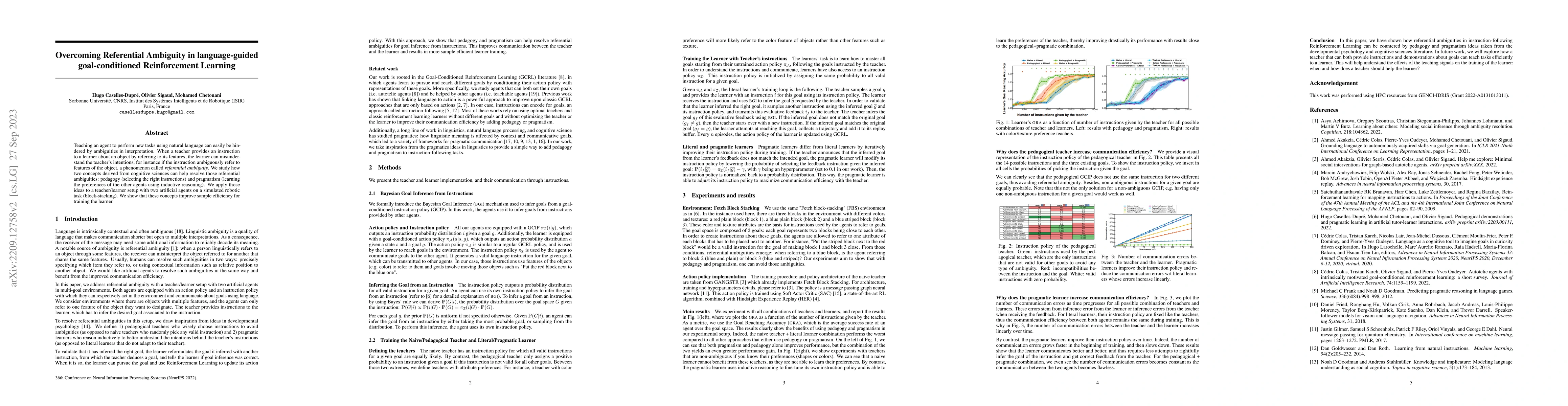 Thumbnail for Overcoming Referential Ambiguity in Language-Guided Goal-Conditioned
  Reinforcement Learning