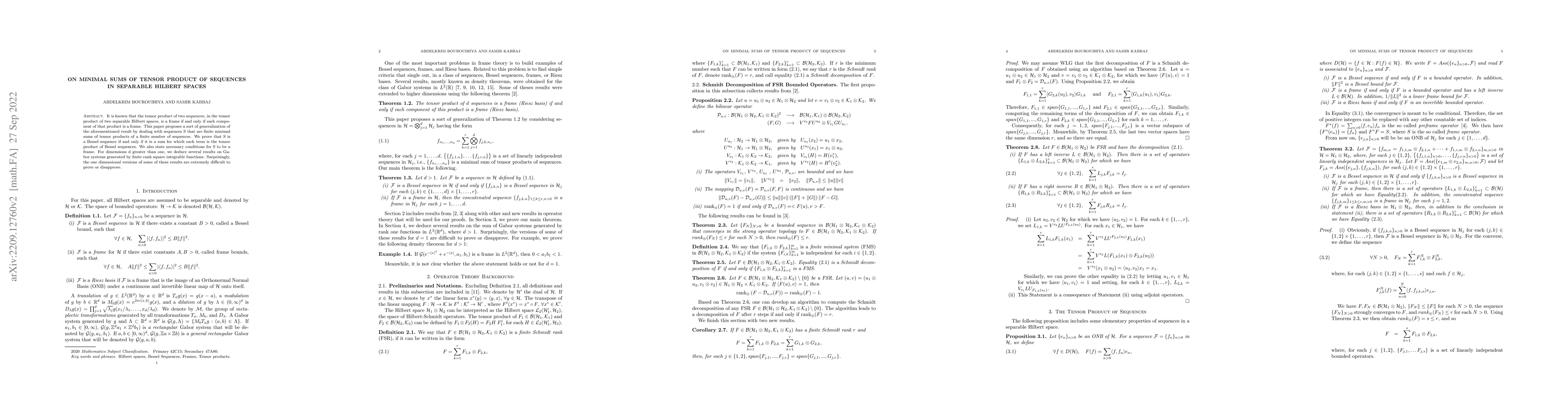 Thumbnail for On the minimal Sums of sequences in the tensor product of separable
  Hilbert spaces