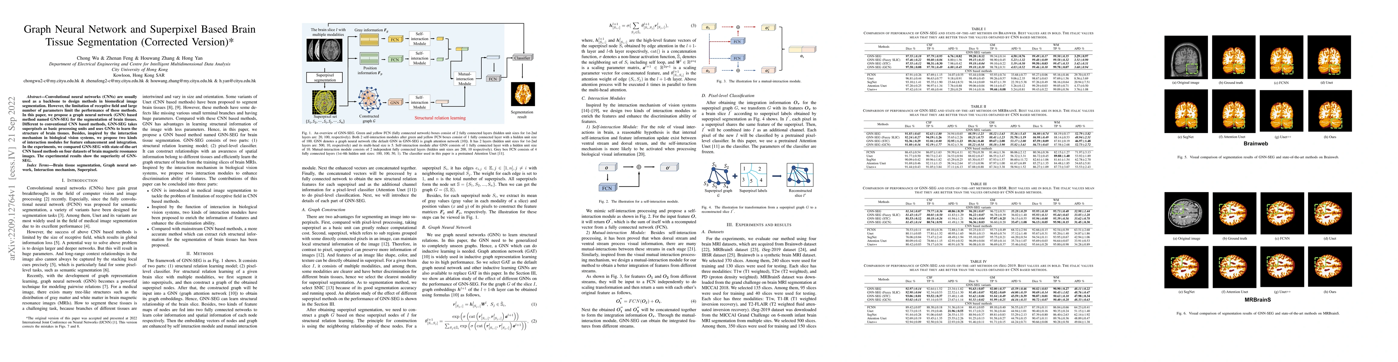 Thumbnail for Graph Neural Network and Superpixel Based Brain Tissue Segmentation
  (Corrected Version)