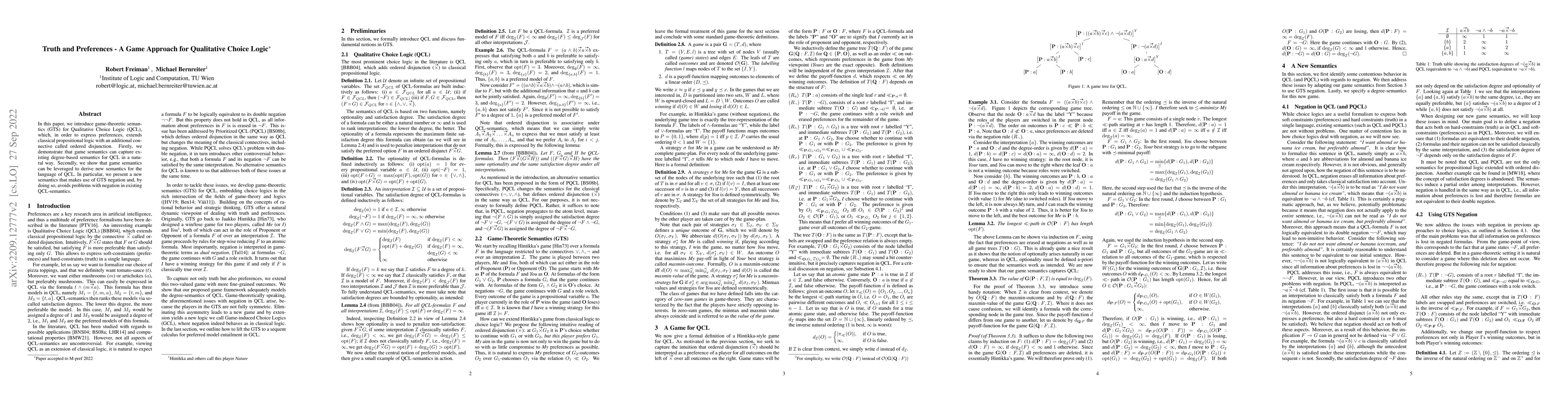 Thumbnail for Truth and Preferences -- A Game Approach for Qualitative Choice Logic