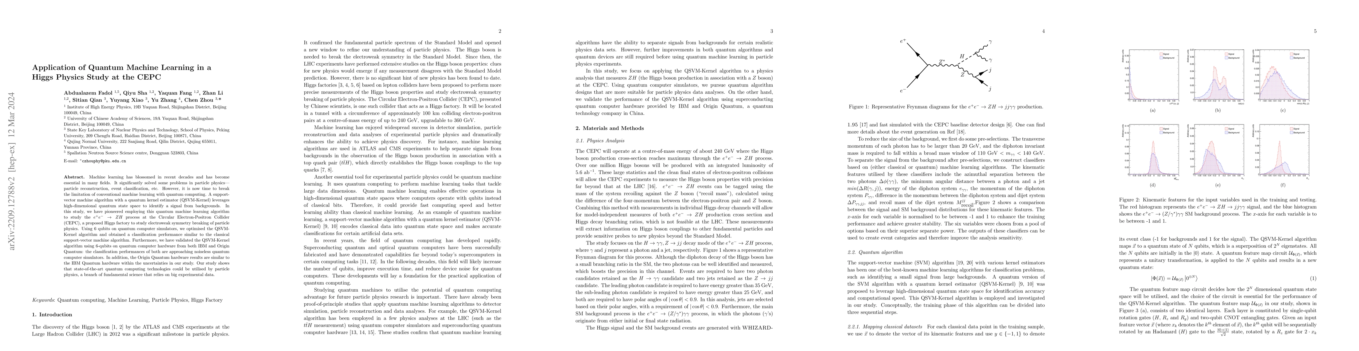 Thumbnail for Application of Quantum Machine Learning in a Higgs Physics Study at the
  CEPC