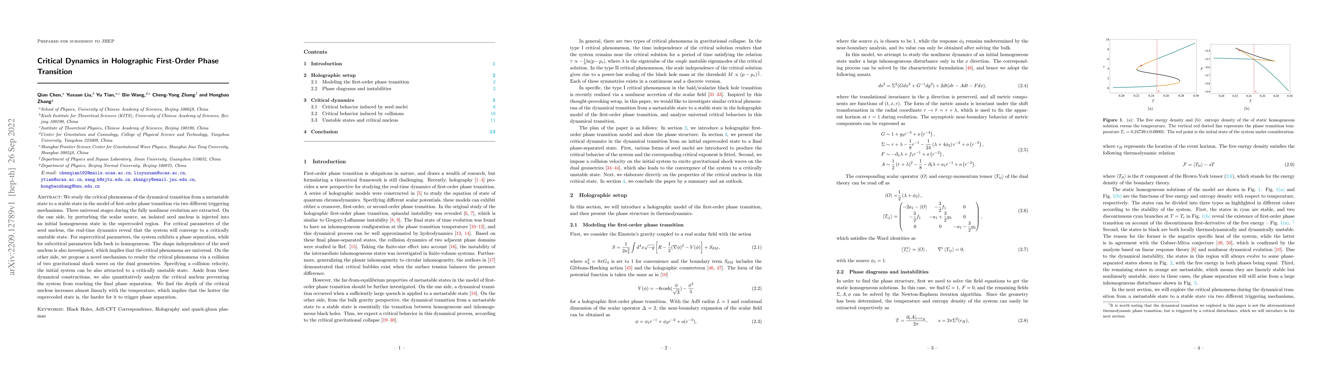 Thumbnail for Critical Dynamics in Holographic First-Order Phase Transition
