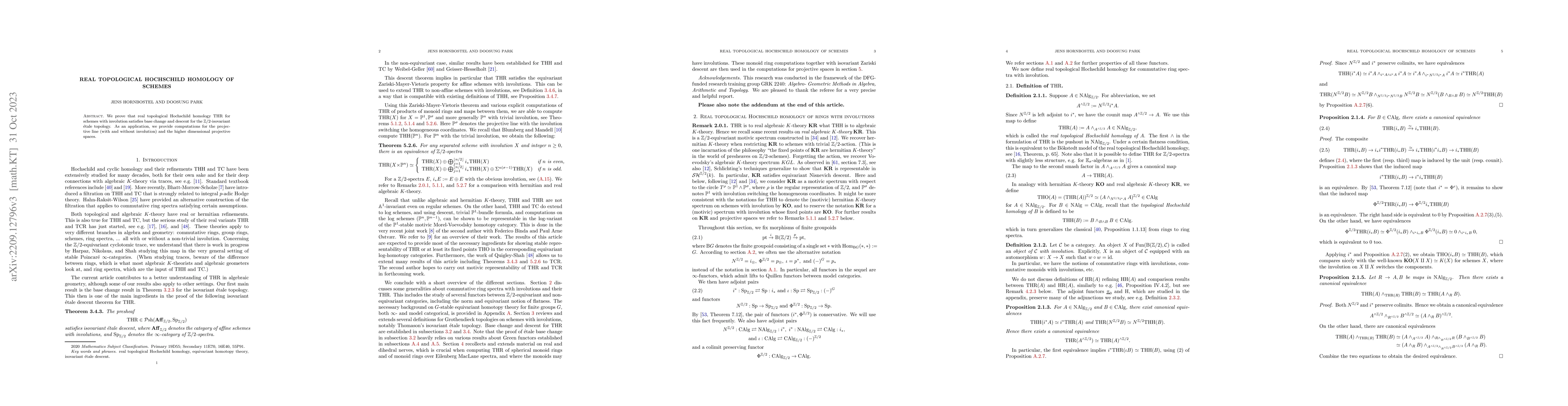 Thumbnail for Real topological Hochschild homology of schemes