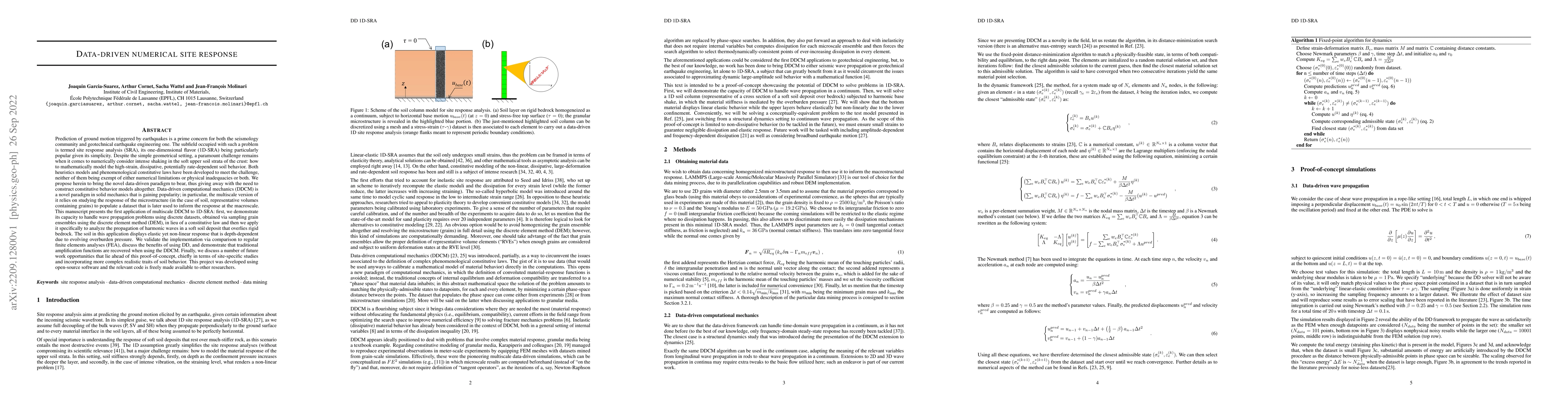 Thumbnail for Data-driven numerical site response