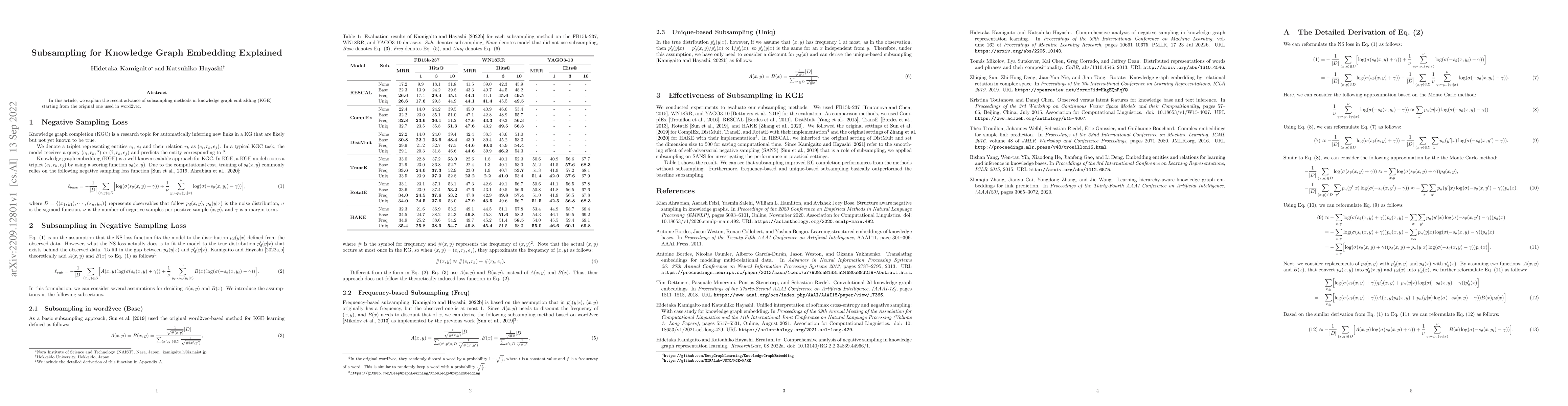 Thumbnail for Subsampling for Knowledge Graph Embedding Explained