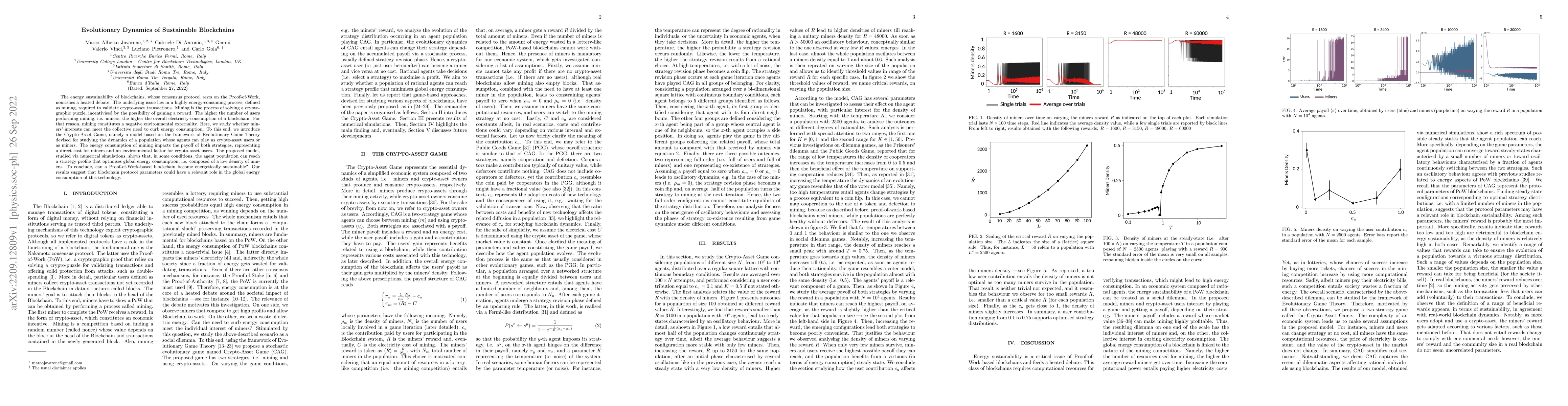 Thumbnail for Evolutionary Dynamics of Sustainable Blockchains