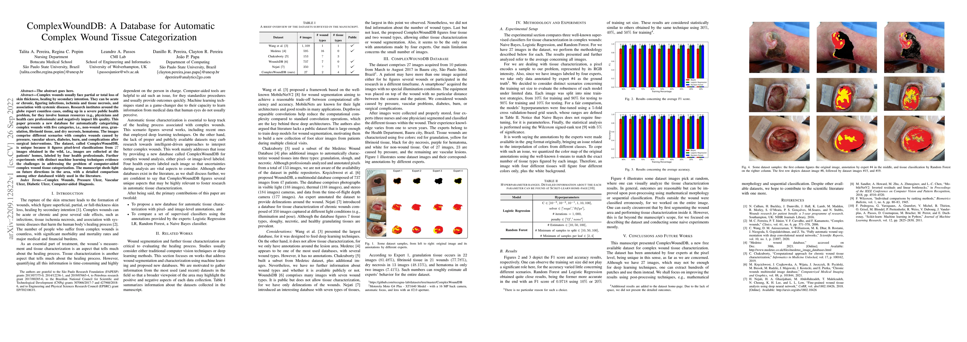 Thumbnail for ComplexWoundDB: A Database for Automatic Complex Wound Tissue
  Categorization