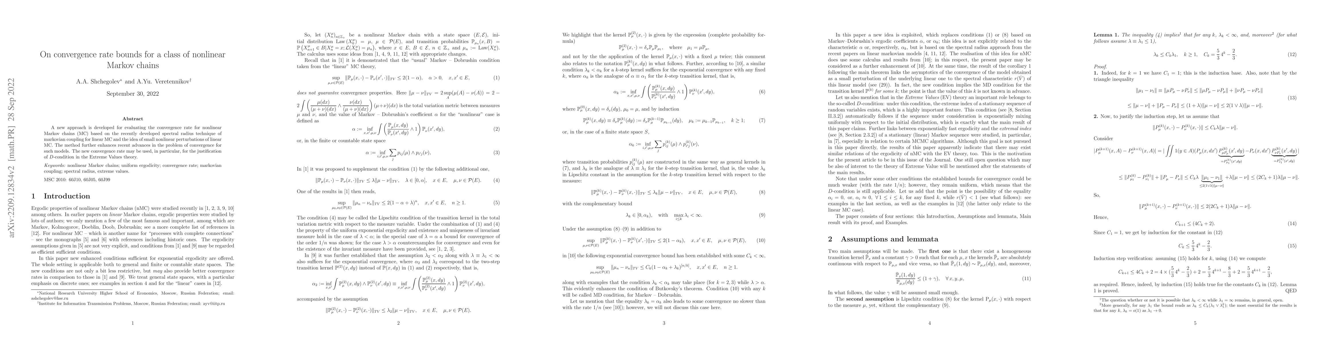 Thumbnail for On convergence rate bounds for a class of nonlinear Markov chains