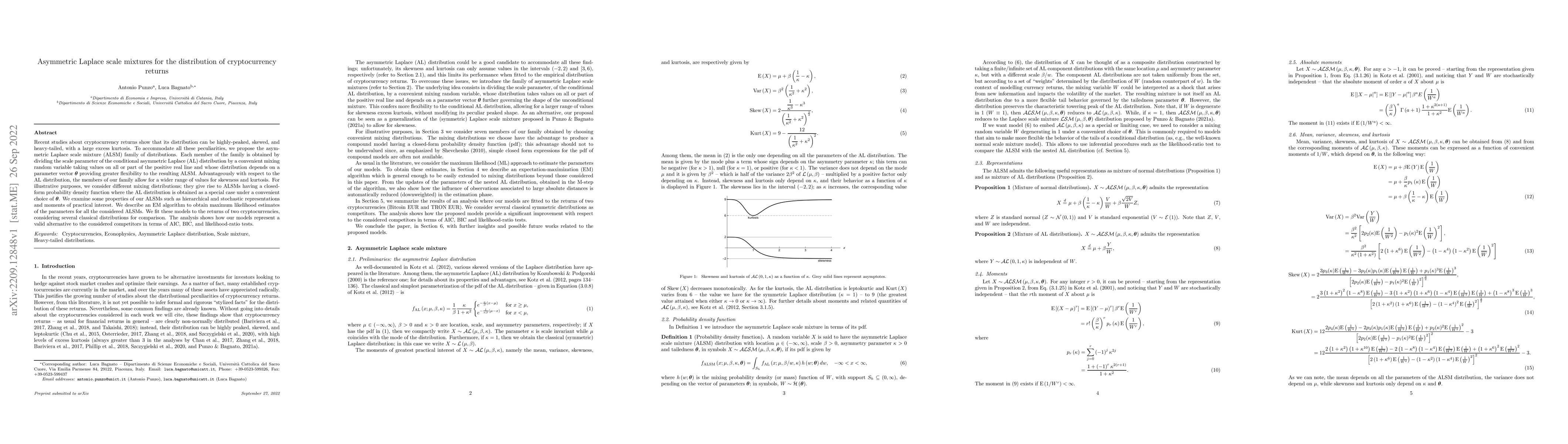 Thumbnail for Asymmetric Laplace scale mixtures for the distribution of cryptocurrency
  returns