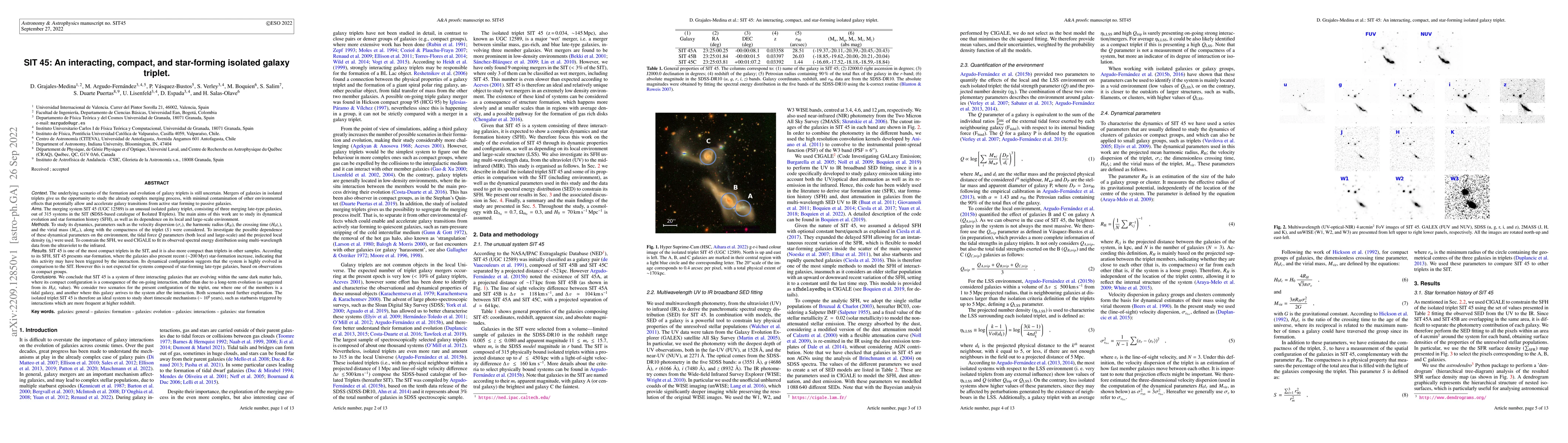 Thumbnail for SIT 45: An interacting, compact, and star-forming isolated galaxy
  triplet