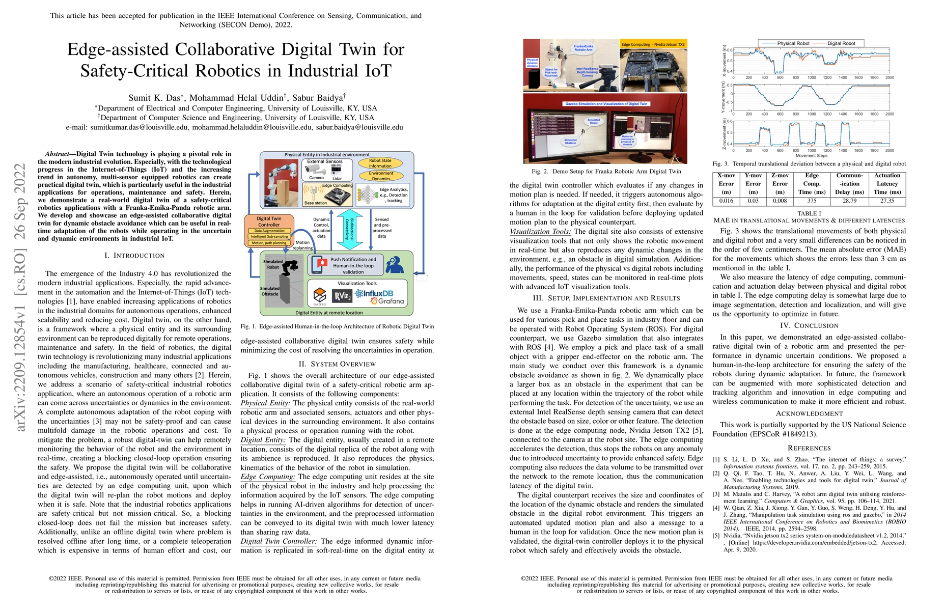 Thumbnail for Edge-assisted Collaborative Digital Twin for Safety-Critical Robotics in
  Industrial IoT