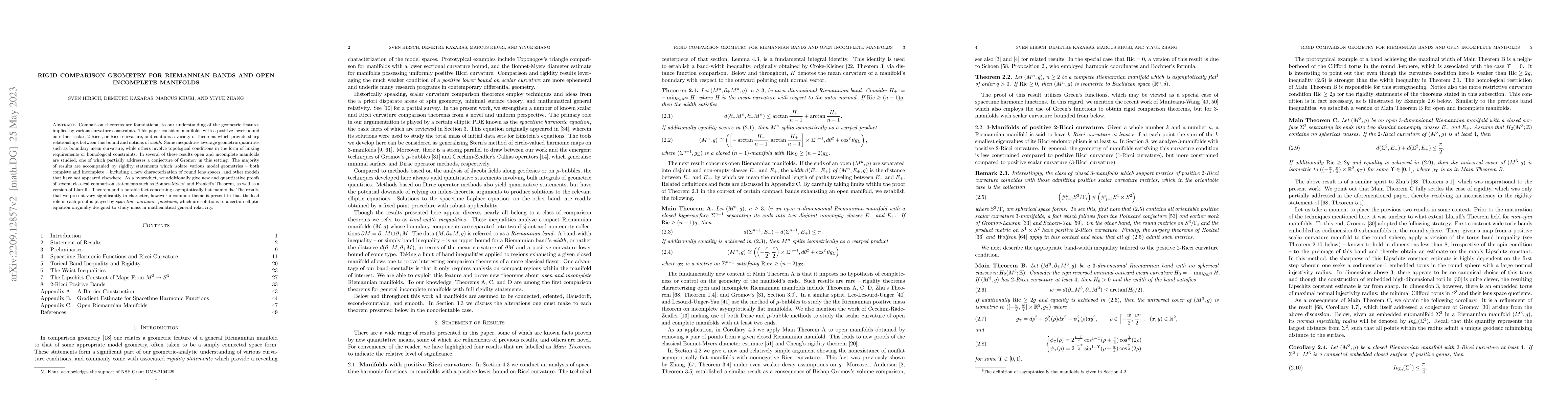 Thumbnail for Rigid comparison geometry for Riemannian bands and open incomplete
  manifolds