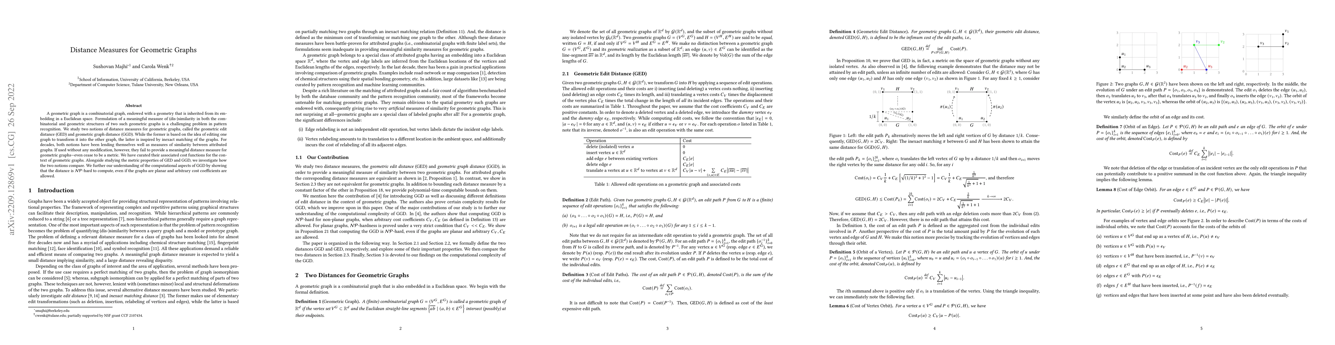Thumbnail for Distance Measures for Geometric Graphs