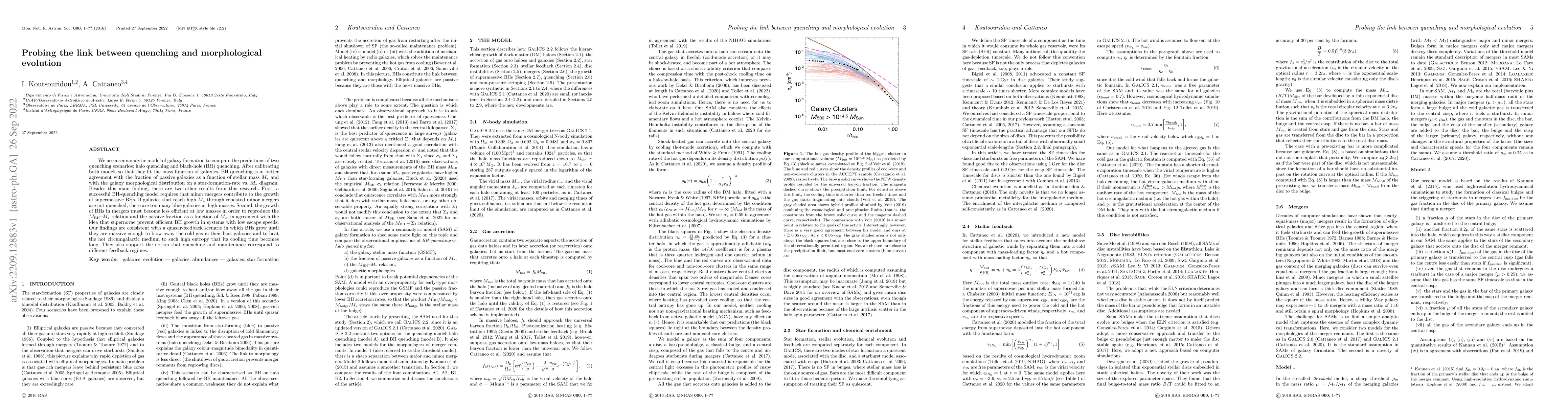 Thumbnail for Probing the link between quenching and morphological evolution