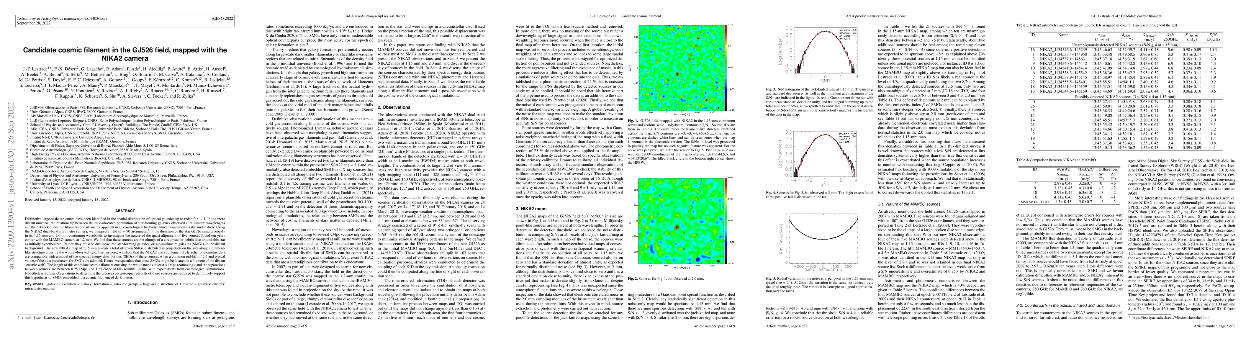 Thumbnail for Candidate cosmic filament in the GJ526 field, mapped with the NIKA2
  camera