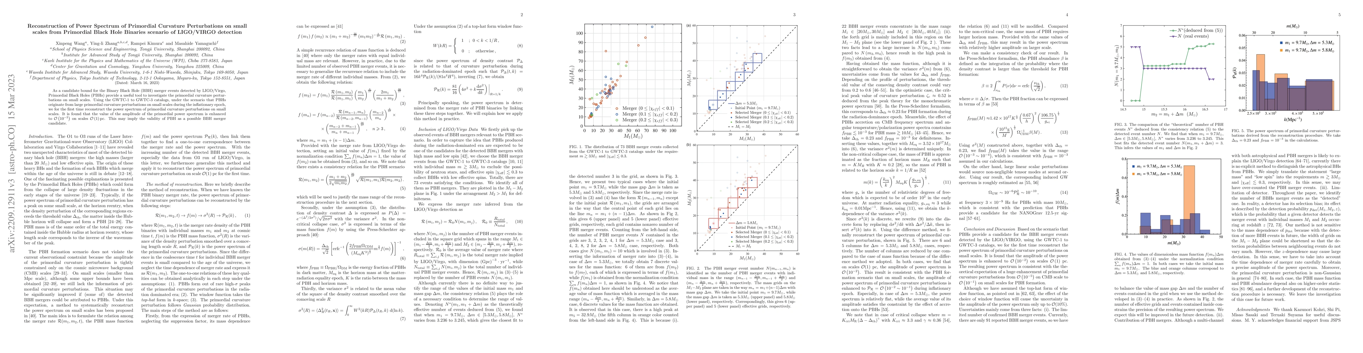 Thumbnail for Reconstruction of Power Spectrum of Primordial Curvature Perturbations
  on small scales from Primordial Black Hole Binaries scenario of LIGO/VIRGO
  detection
