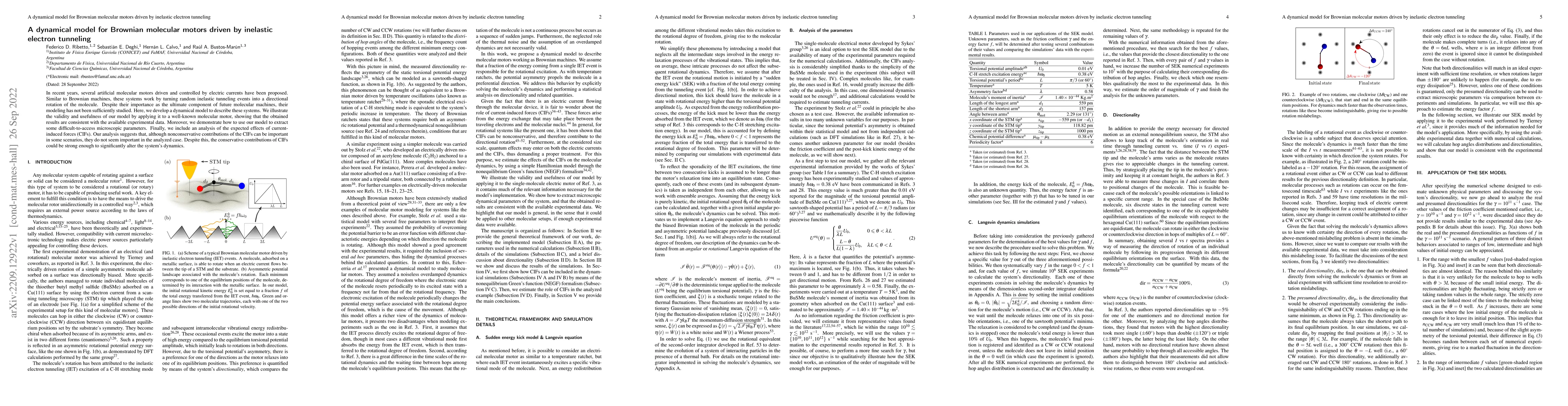 Thumbnail for A dynamical model for Brownian molecular motors driven by inelastic
  electron tunneling