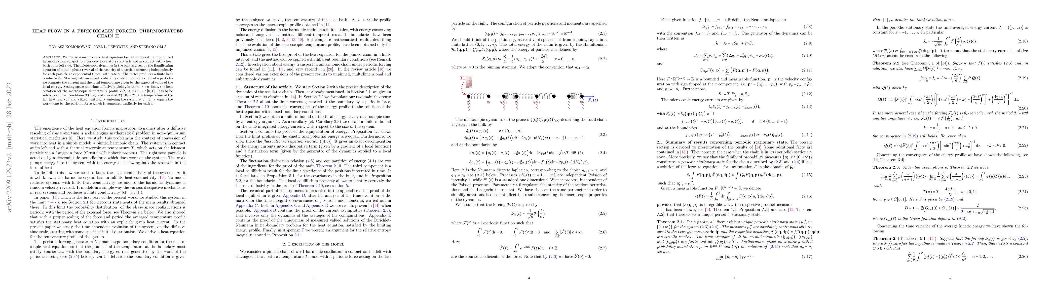 Thumbnail for Heat flow in a periodically forced, thermostatted chain II