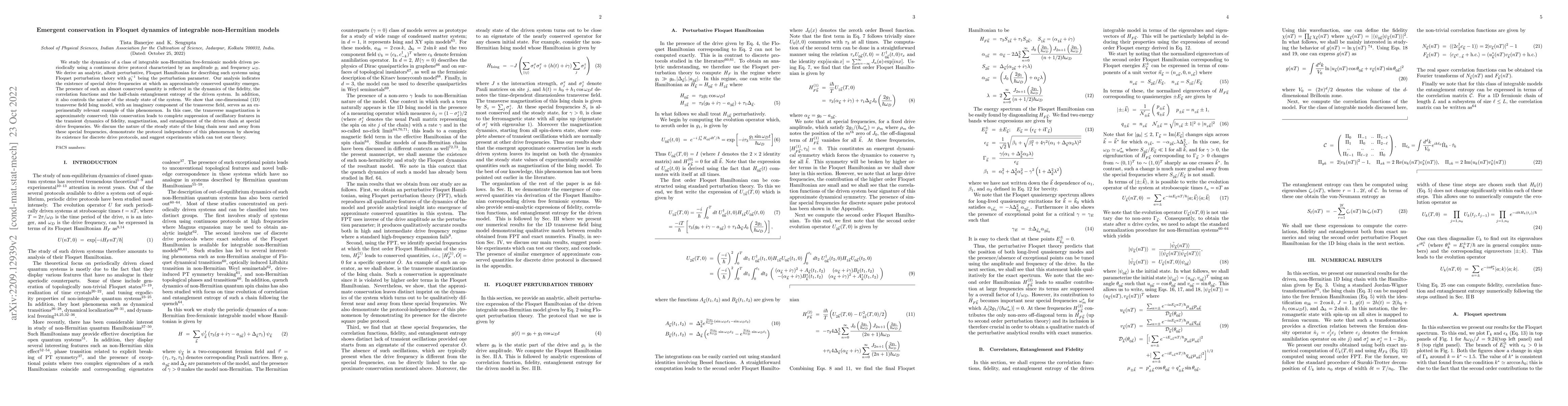 Thumbnail for Emergent conservation in Floquet dynamics of integrable non-Hermitian
  models