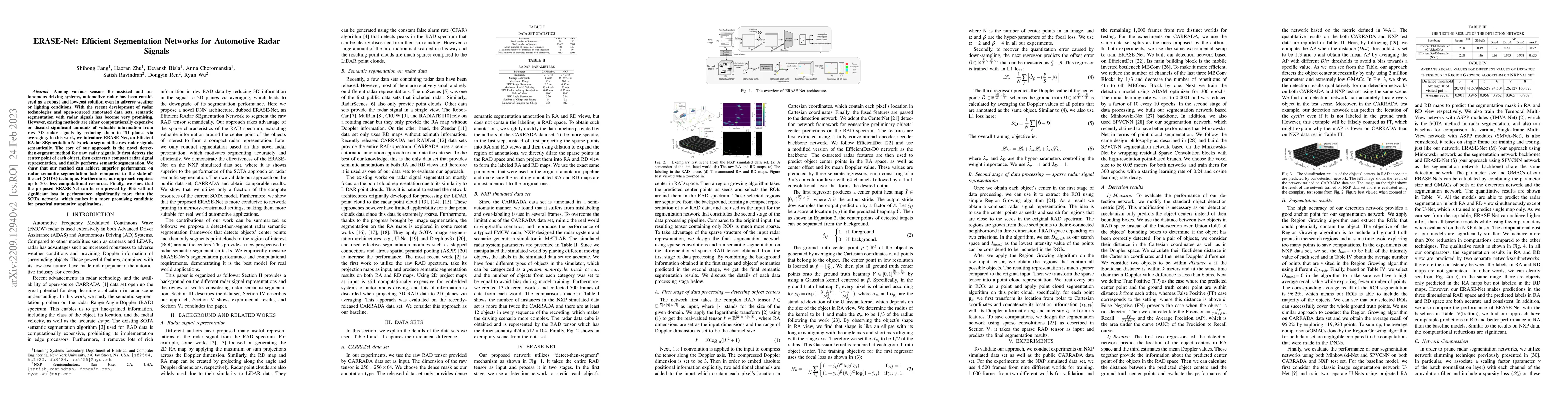 Thumbnail for ERASE-Net: Efficient Segmentation Networks for Automotive Radar Signals