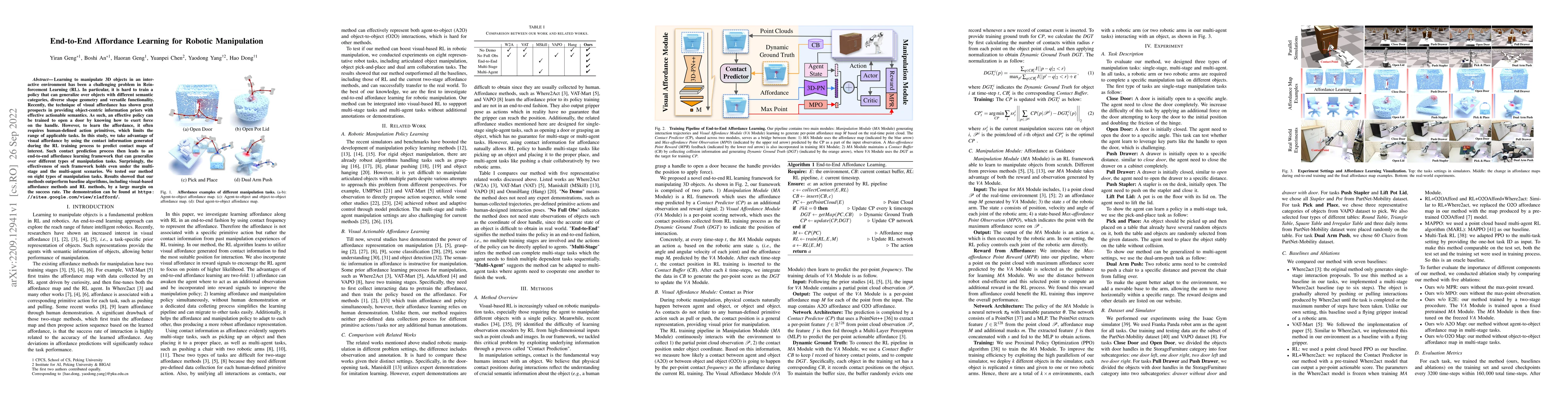 Thumbnail for End-to-End Affordance Learning for Robotic Manipulation